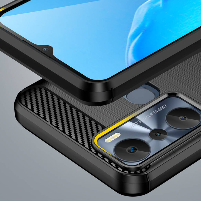 Funda Carbon Case para Infinix Hot 20i funda flexible silicona carbono negra