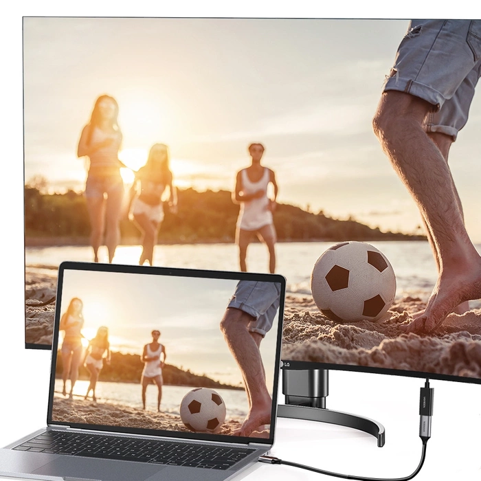 Uzelený Kábel adaptéra z DisplayPort (samec) do HDMI (samica) (jednosmerný) 4K 30 Hz 12bit čierny (40363)