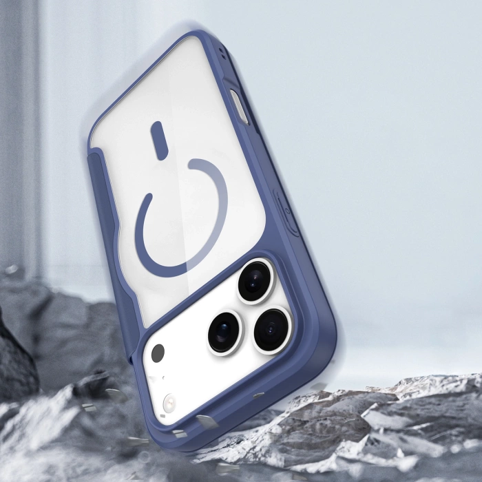 Dux Ducis Skin X Pro iPhone 17 Pro Hülle mit Wallet, MagSafe kompatibel - Blau