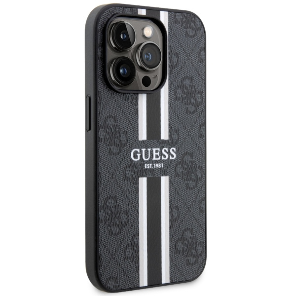 Funda Guess GUHMP14XP4RPSK iPhone 14 Pro Max 6.7" negro/negro durocase 4G Rayas impresas MagSafe Case