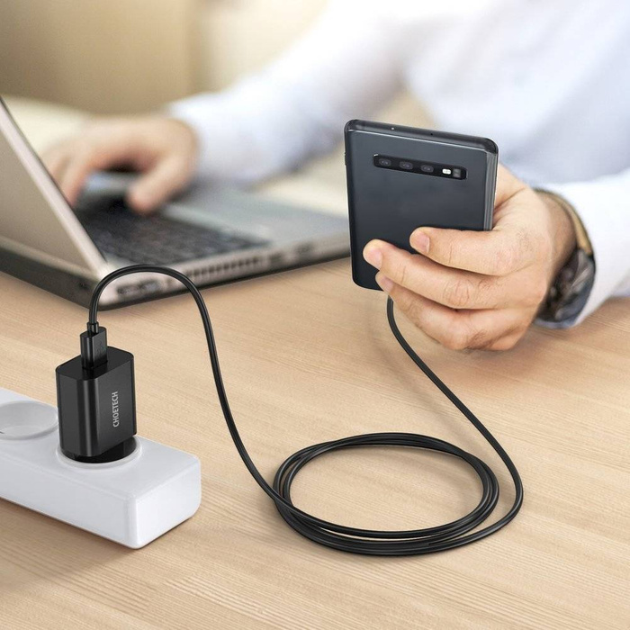 Rychlonabíječka Choetech Quick Charge 3.0 18W 3A + USB kabel - USB Typ C 1m černý (Q5003)