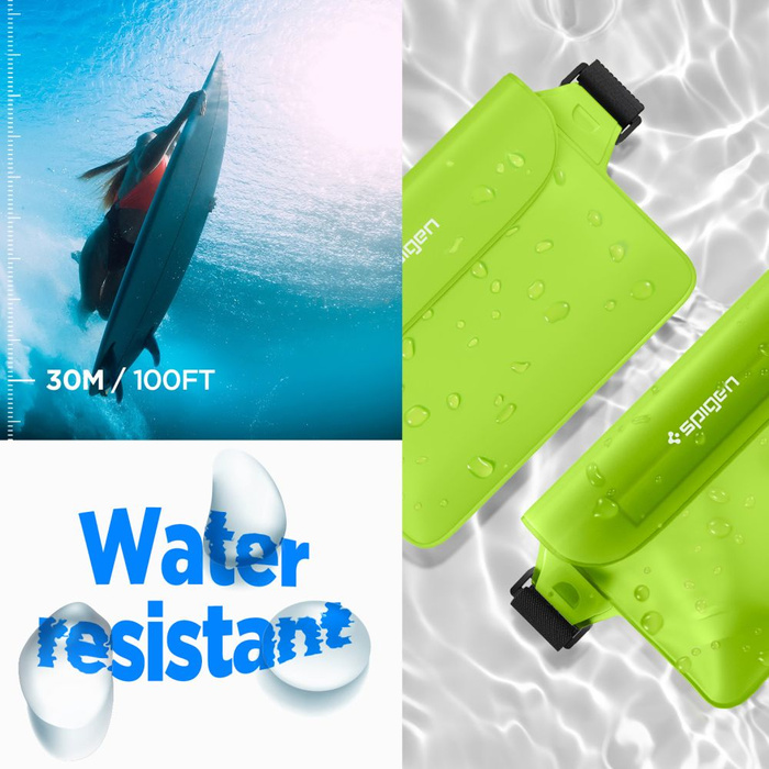 Hülle Spigen A620 Wasserdichte Universal-Gürteltasche 2er-Pack Kaktusgrün Case