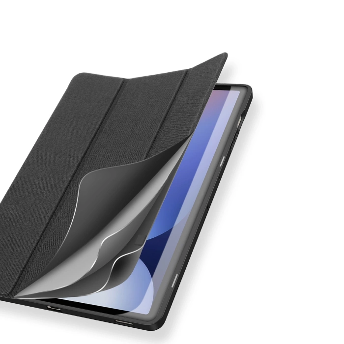Dux Ducis Domo Öko-Lederhülle mit Ständer für Samsung Tab S10+ / S9+ / S9 FE+ – Schwarz
