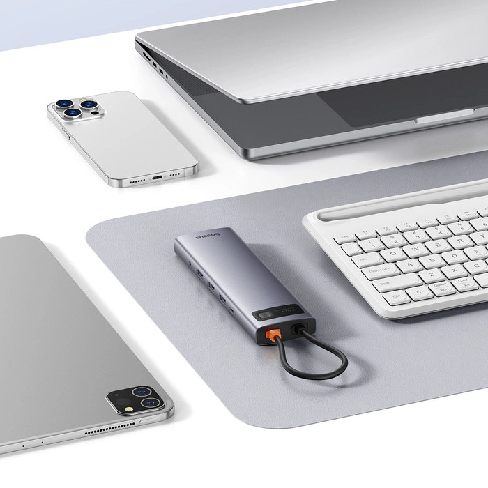 Hub 11w1 Baseus StarJoy Metal Glam Series, USB-C do HDMI +VGA + 3 x USB 3.0 + USB 2.0+USB-C PD + RJ45 + SD/TF +3,5mm
