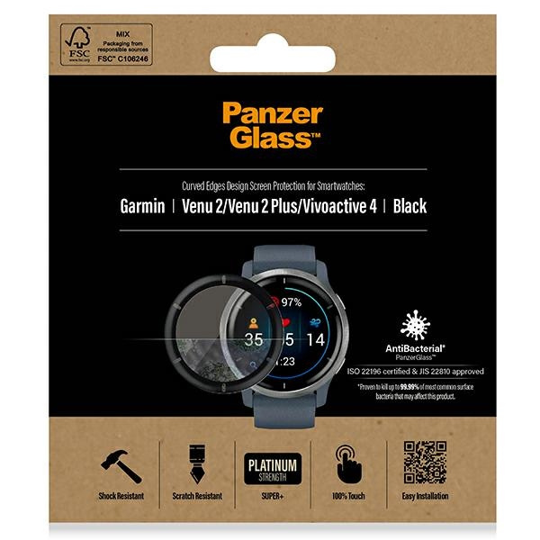 PanzerGlass SmartWatch Garmin Venu 2 /Venu 2 Plus/Vivoactive 4 czarny/black 3652