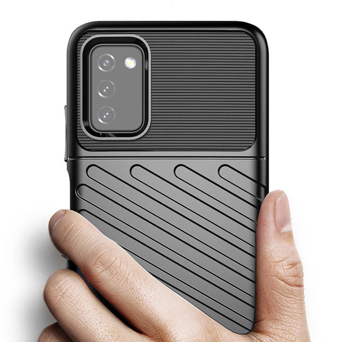 Custodia in TPU con cover rigida e flessibile Thunder Case per Samsung Galaxy A03s nera