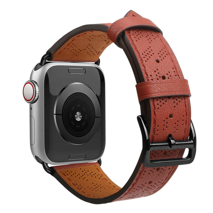 Correa Cuero Correa de cuero para Apple Watch Ultra, SE, 8, 7, 6, 5, 4, 3, 2, 1 (49, 45, 44, 42 mm) pulsera roja