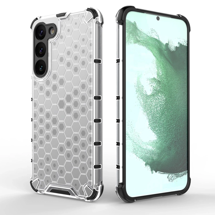 Honeycomb case for Samsung Galaxy S23+ armored hybrid cover transparent
