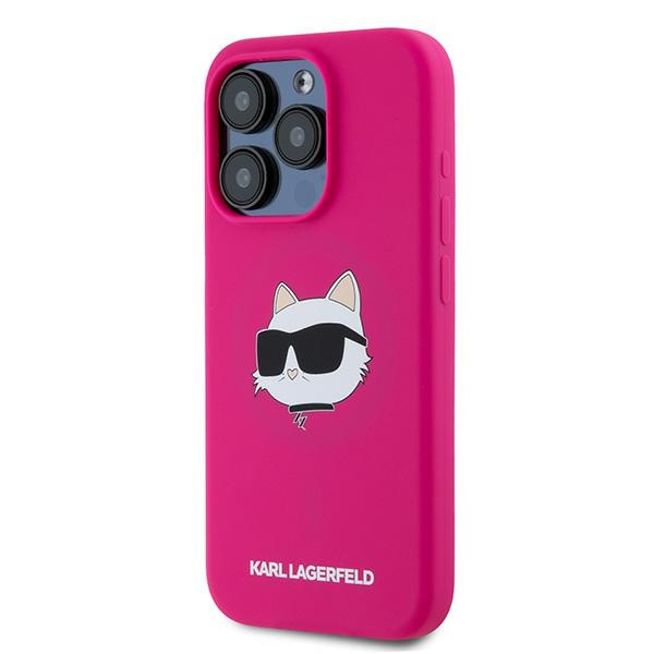Etui Karl Lagerfeld KLHMP15LSCHPPLF iPhone 15 Pro 6.1" różowy/fuschia hardcase Silicone Choupette Head MagSafe