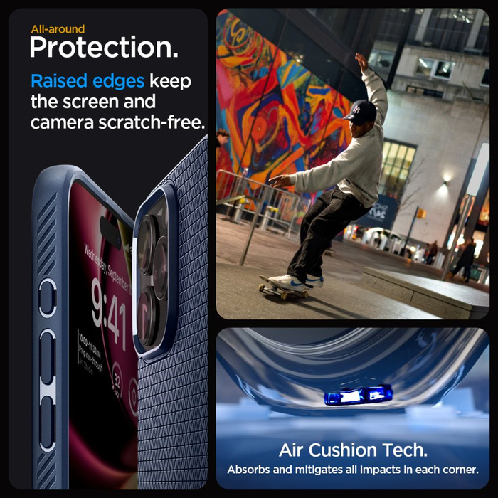 Case Spigen Liquid Air iPhone 15 Pro Navy Blue Case