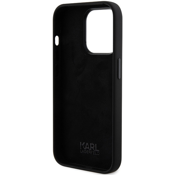 Etui Karl Lagerfeld KLHCP15XSMHKNPK iPhone 15 Pro Max 6.7" czarny/black Silicone Ikonik Metal Pin Case