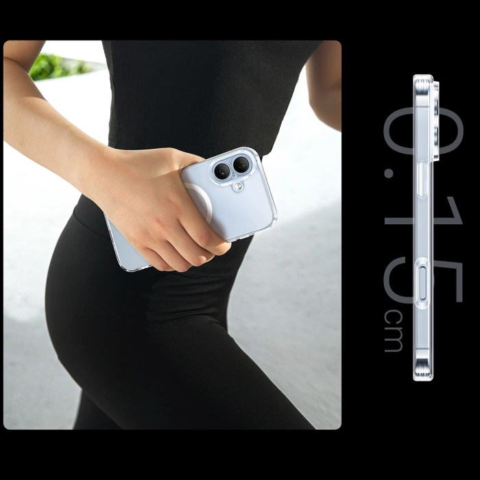 Ugreen Classy Clear Magnetische Hülle für iPhone 16 – transparent