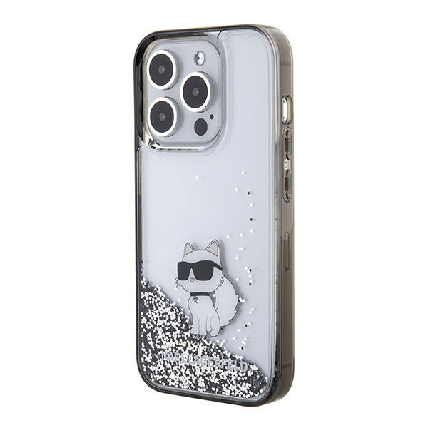 Etui Karl Lagerfeld KLHCP15LLKCNSK iPhone 15 Pro 6.1" transparent hardcase Liquid Glitter Choupette Case