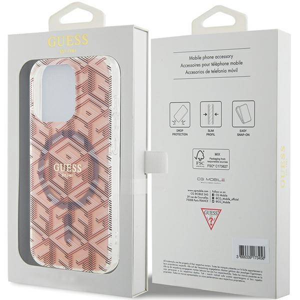 Etui Guess GUHMP15XHGCUSTGP iPhone 15 Pro Max 6.7" różowy/pink hardcase IML GCube MagSafe Case