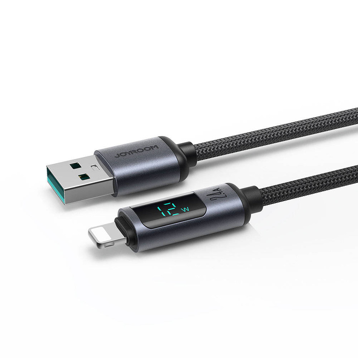 Cavo Lightning - USB A 2.4A 1.2m con display LED Joyroom S-AL012A16 - nero