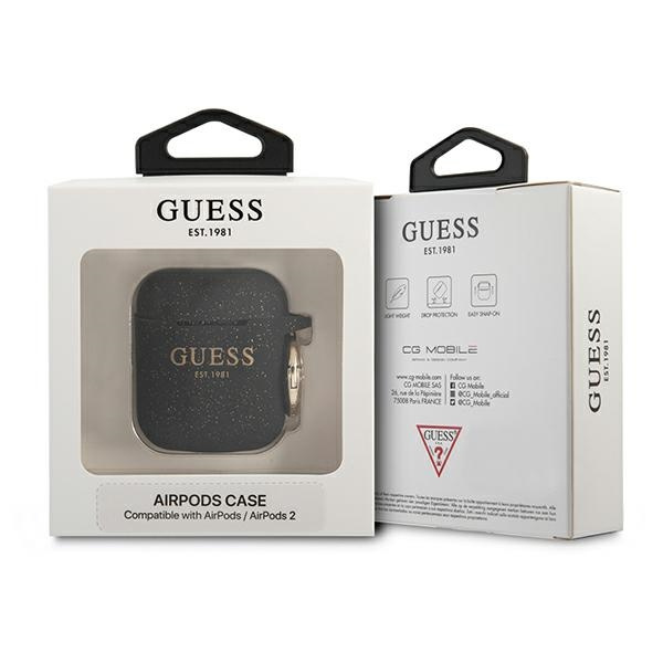 Case Guess GUA2SGGEK AirPods cover black / black Silicone Glitter