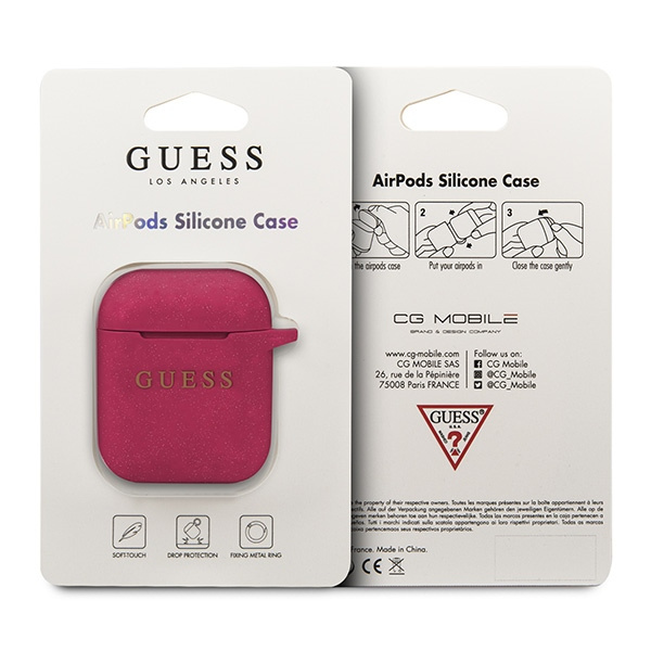 Case GUESS Apple AirPods Silicone Cover Pink Case