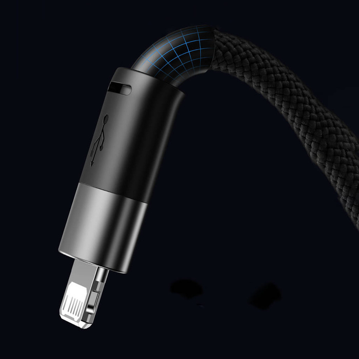 Câble 3en1 USB - micro USB / Lightning / USB C 3.5A 1.2m Baseus StarSpeed - noir