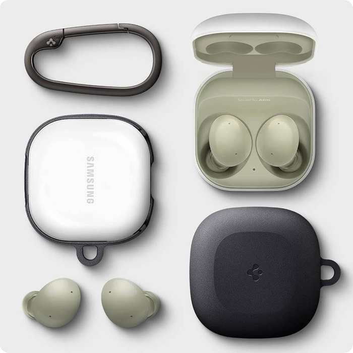 Cover SPIGEN Samsung Galaxy Buds 2 Live Pro Geo Fit Custodia grigia