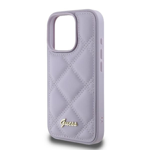 Etui Guess iPhone 16 Pro 6.3" jasnofioletowy/light purple hardcase Quilted Metal Logo