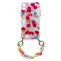 Colour Chain Case cover elastica flessibile in gel con ciondolo a catena per Samsung Galaxy A72 4G multicolore (2)