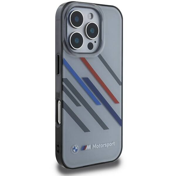Cover BMW iPhone 16 Pro Max 6,9" grigio/grigio durocase Motosport IML Strisce casuali