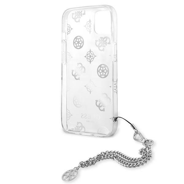 Puzdro GUESS Apple iPhone 13 Mini Peony Chain Collection Silver Hardcase