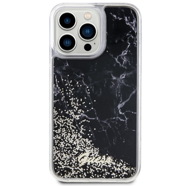 Funda Guess GUHCP14XLCSGSGK iPhone 14 Pro Max 6,7" negro/negro durocase Liquid Glitter Mármol Case