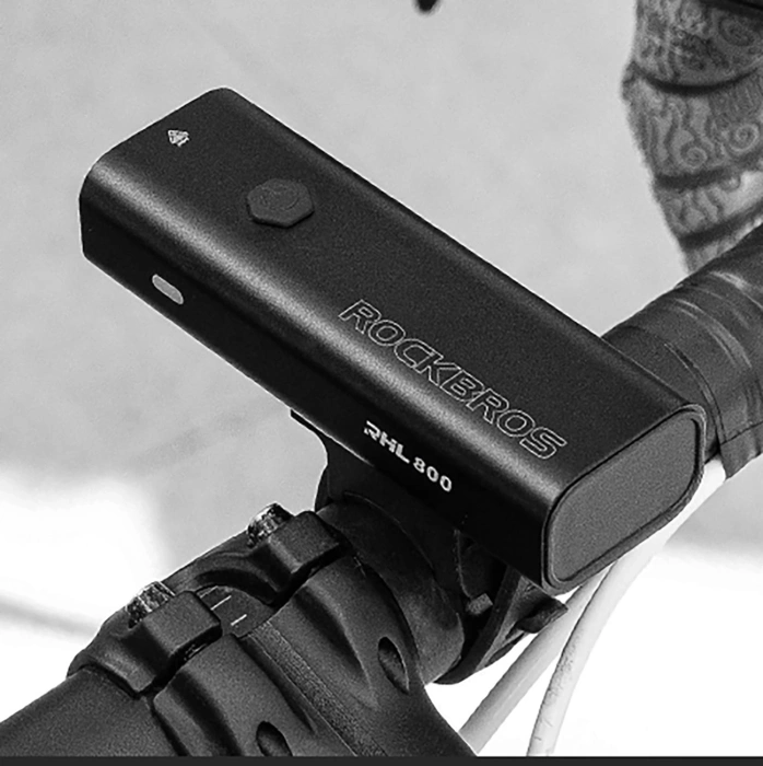 Rockbros 24710012001 Fahrrad-Frontlicht 800 lm + USB-C - USB-A-Kabel - Schwarz