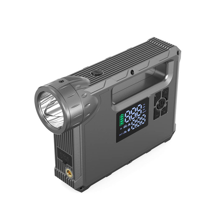 Démarreur Choetech avec compresseur, powerbank 8000mAh, lampe de poche LED noire (TC0017)