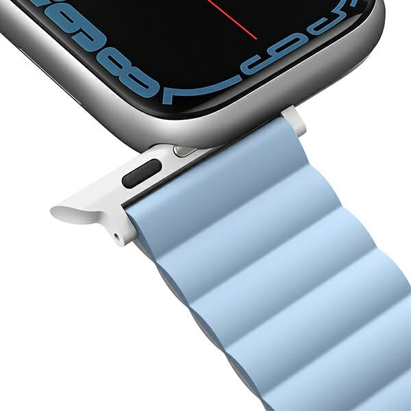 UNIQ strap Revix Apple Watch Series 4/5/6/7/8/SE/SE2/Ultra 42/44/45mm. Reversible Magnetic white-blue/white-blue