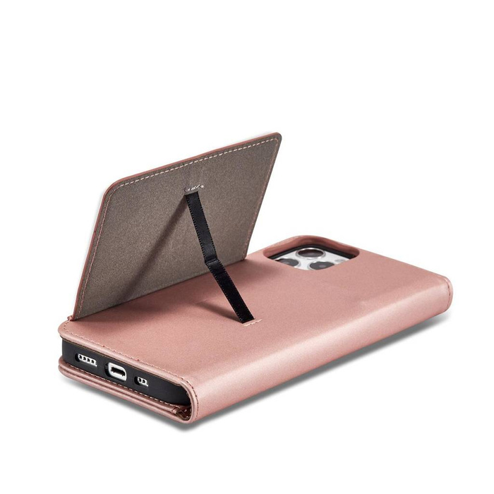 Pouzdro na magnetické karty pro iPhone 12 Pro Pouch Card Wallet Card Stand Pink