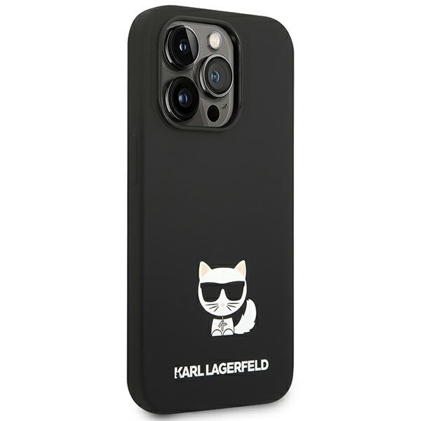Case KARL LAGERFELD Apple iPhone 14 Pro Max Silicone Choupette Body Black Hardcase