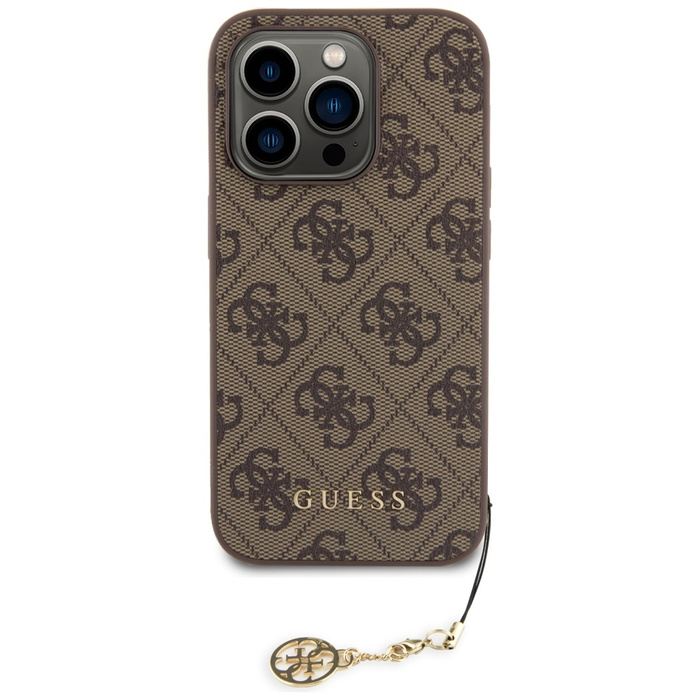 Guess GUHCP15LGF4GBR iPhone 15 Pro 6.1" marron/marron durcase 4G Charms Collection