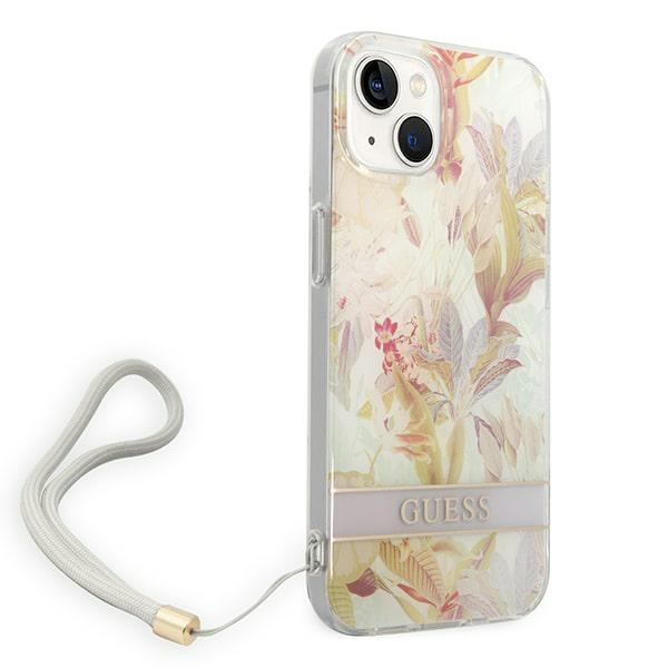 Guess GUOHCP14MHFLSU iPhone 14 Plus 6.7" purple/purple hardcase Flower Strap