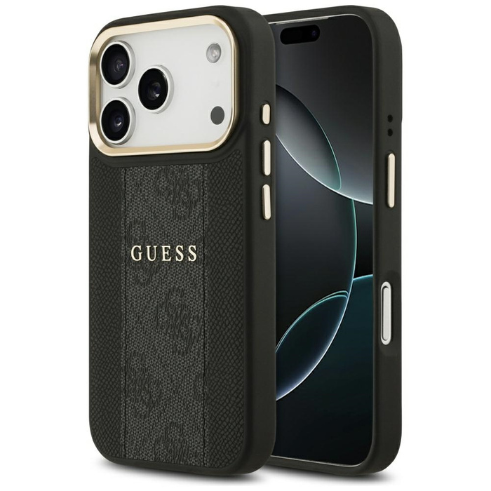 Etui Guess 4G Stripe MagSafe do iPhone   17 Pro czarny
