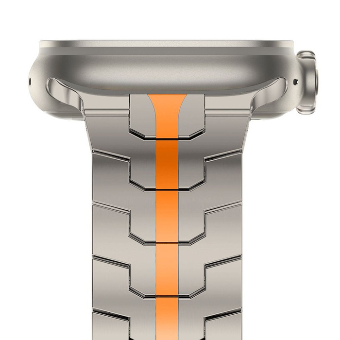 Pasek Tech-protect Stainless Line Apple Watch 4 / 5 / 6 / 7 / 8 / 9 / Se / Ultra 1 / 2 (42 / 44 / 45 / 49 Mm) Titanium/orange