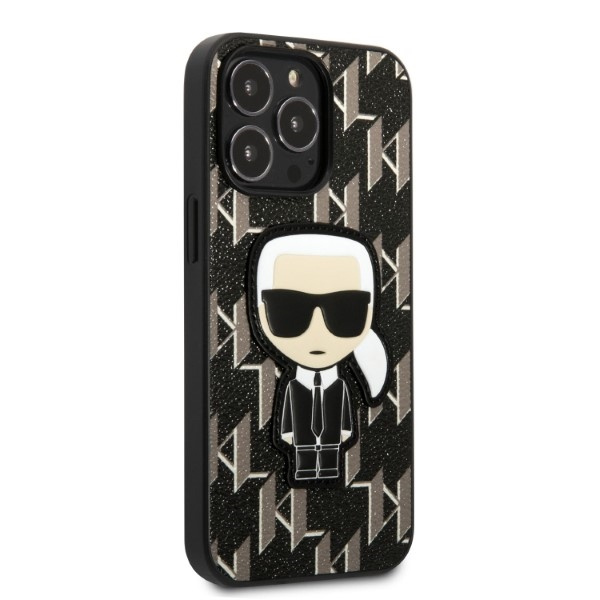 Case Karl Lagerfeld iPhone 13 Pro / 13 6.1" Hardcase Black/black Monogram Iconik Patch Case