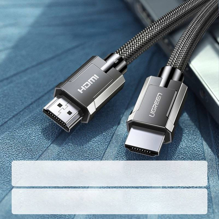 Ugreen Kabel HDMI 2.1 Kabel 8K 60 Hz / 4K 120 Hz 3D 48 Gbps HDR VRR QMS ALLM eARC QFT 2 m grau (HD135 70321)