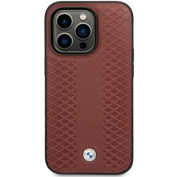 Hülle BMW BMHCP14L22RFGR iPhone 14 Pro 6.1" burgund/burgund Leder Diamond Pattern