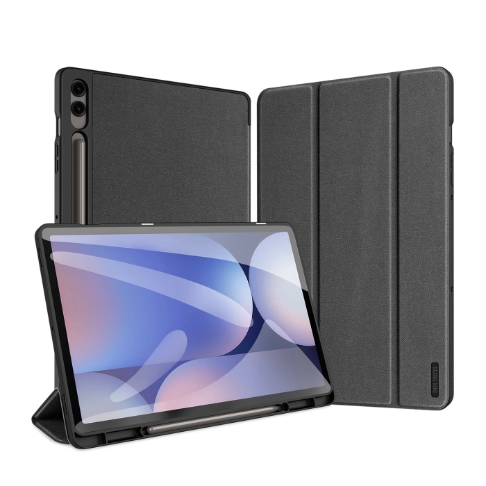 Dux Ducis Domo Öko-Lederhülle mit Ständer für Samsung Tab S10+ / S9+ / S9 FE+ – Schwarz