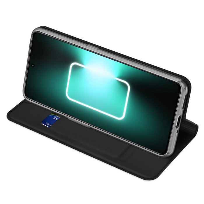 Dux Ducis Skin Pro Hülle für Realme GT Neo 5 / Realme GT3 Flip Cover Card Wallet Stand Schwarz