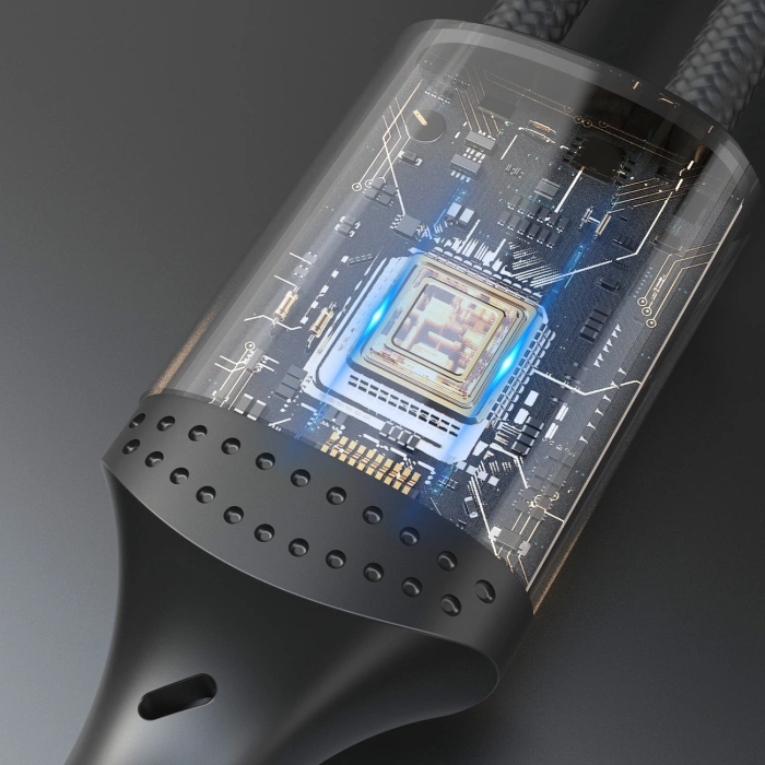 Dudao L3CC USB-C – USB-C 60 W 1,2 m geflochtenes Kabel – Schwarz