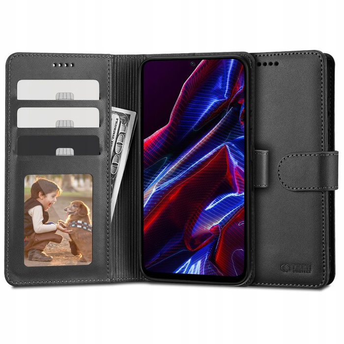 Case Tech-protect Wallet Xiaomi Redmi Note 12 / Poco X5 5G Black Case
