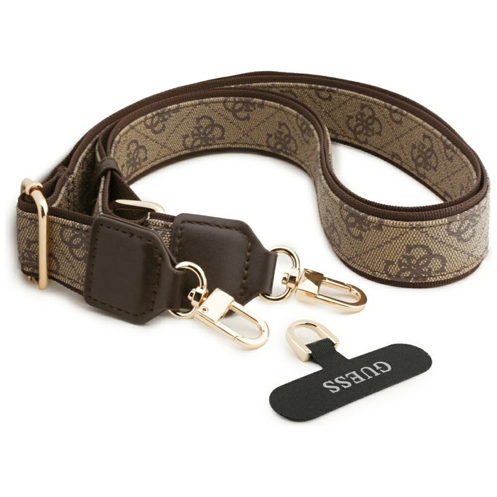 Etui Guess 4G Triangle Logo & Big Strap  Metal Buttons MagSafe do iPhone 17 Pro Max brązowy