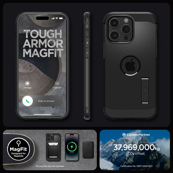 Obal Spigen Tough Armor Mag MagSafe iPhone 15 Pro Black Case