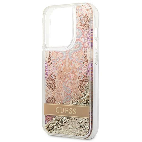 Hülle Guess GUHCP14XLFLSD iPhone 14 Pro Max 6,7" gold/gold hartcase Paisley Liquid Glitter