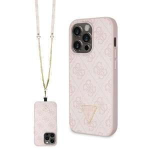 Guess GUHCP14LP4TDSCPP iPhone 14 Pro 6.1" rosa/rosa hartcase Crossbody 4G Metall Logo