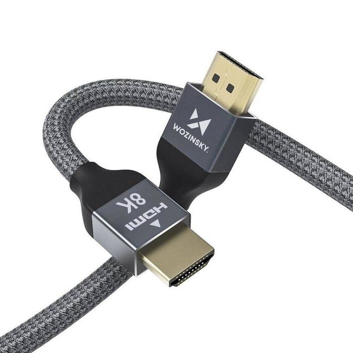 Wozinsky kabel HDMI 2.1 8K 60 Hz 48 Gbps / 4K 120 Hz / 2K 144 Hz 1m stříbrný (WHDMI-10)