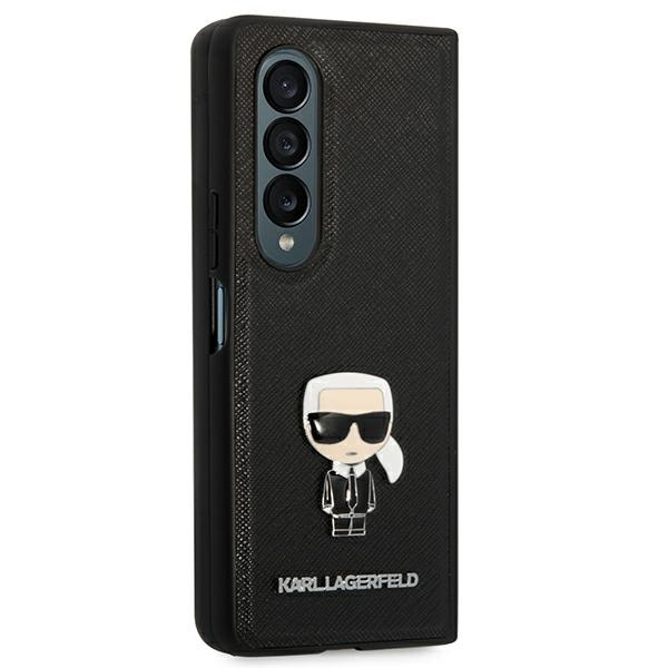 Case KARL LAGERFELD Samsung Galaxy Z Fold 4 Book Saffiano Ikonik Metal Black Case